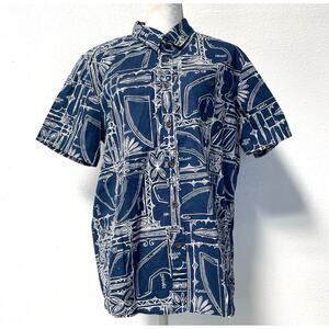 Quiksilver Waterman Tailored Fit Collared Button Up Shirt Shirt Sleeve Size M